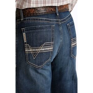 CINCH Grant Men White Label Relaxed Fit 42 x 32 Dark Stonewash Jeans MB55437001